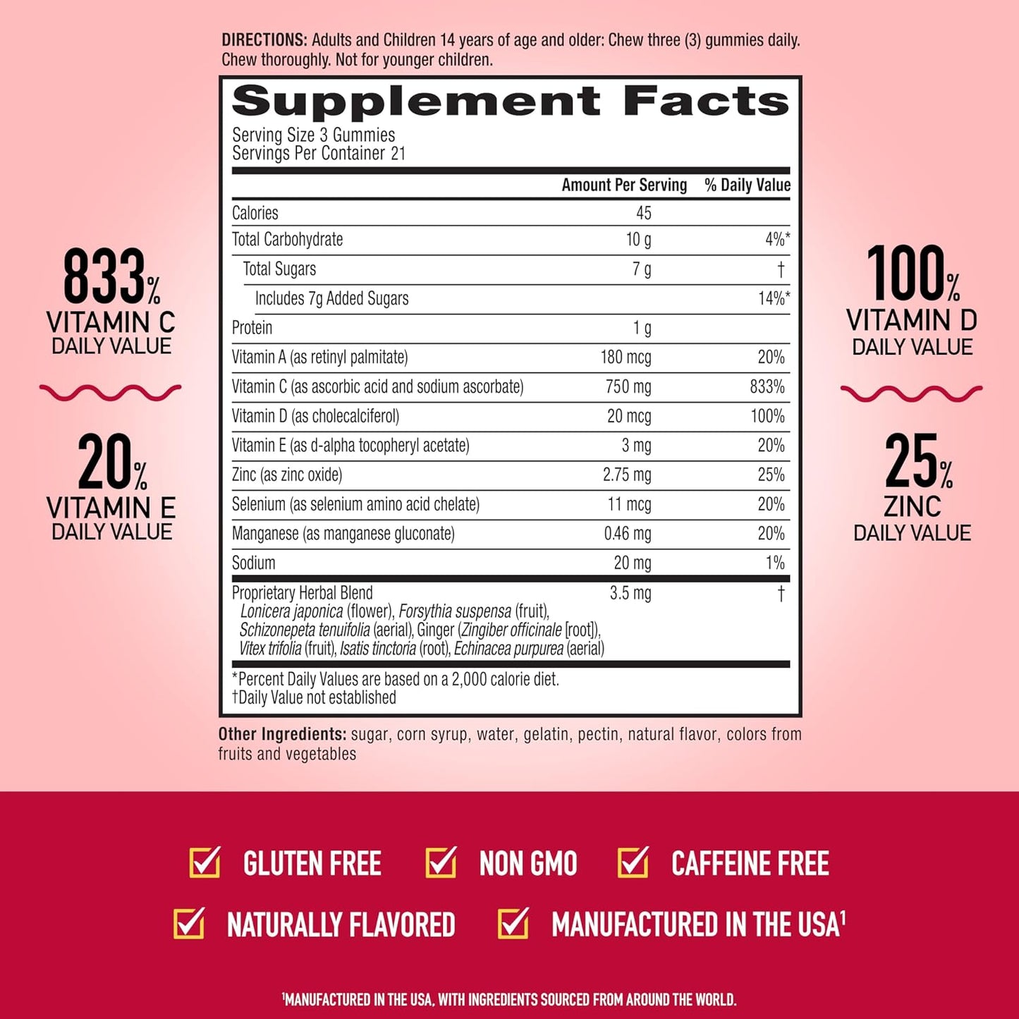 Airborne Immune Support Gummies, Assorted Fruit Flavour, 63 Ct - görsel 4