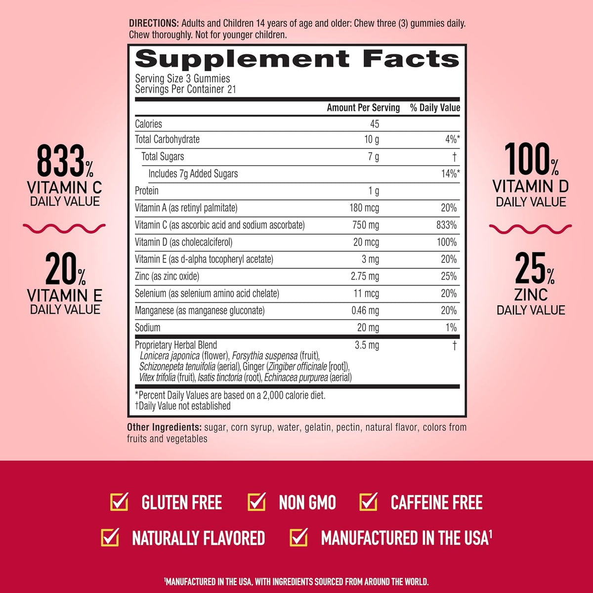Airborne Immune Support Gummies, Assorted Fruit Flavour, 63 Ct - görsel 4