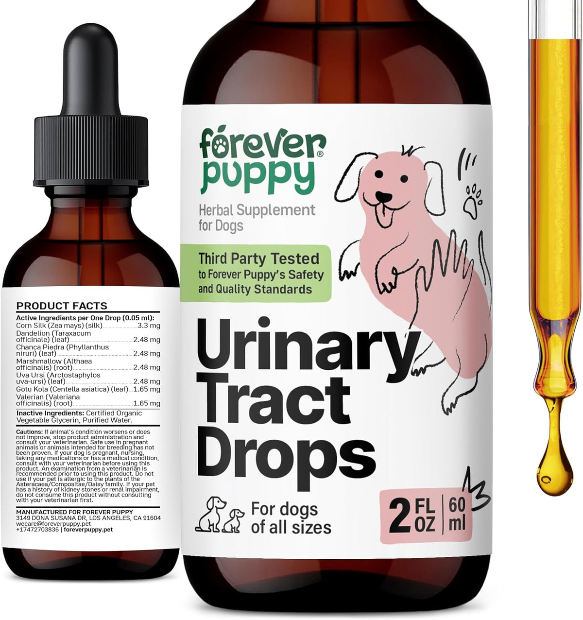 Forever Puppy Urinary Tract Drops for Dogs – Bladder Supplement with Corn Silk and Chanca Piedra - görsel 1