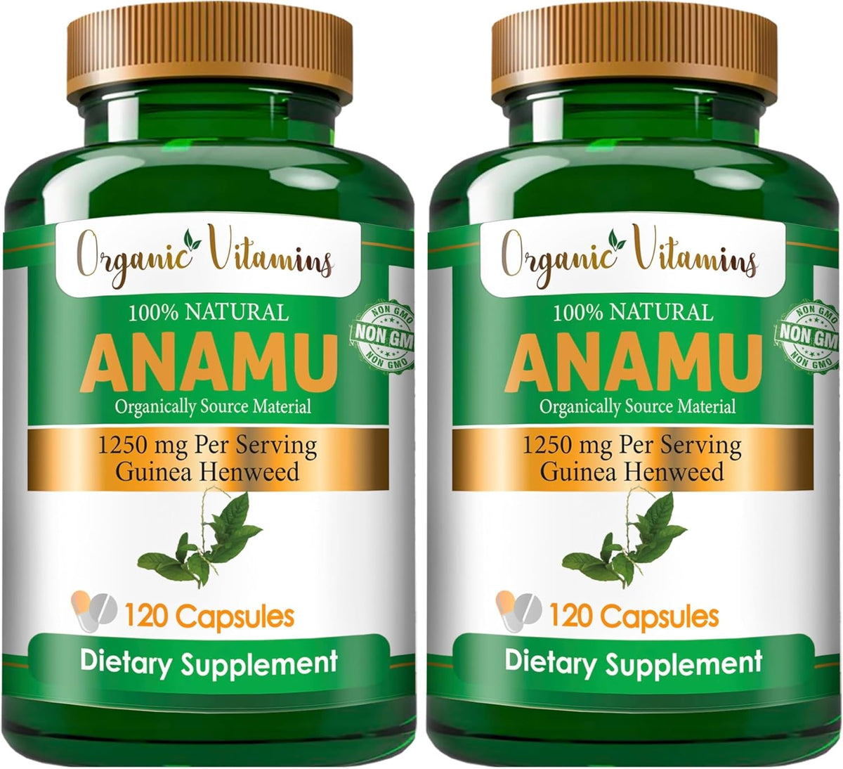 Organic Vitamins Anamu 1250mg 100% Organically Grown 120 Capsules Petiveria Allicea - görsel 5