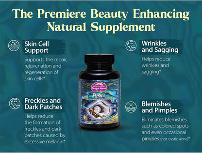 Dragon Herbs Pearl Powder Capsules – Pure Pearl Powder Supplement, 500 mg, 100 Capsules