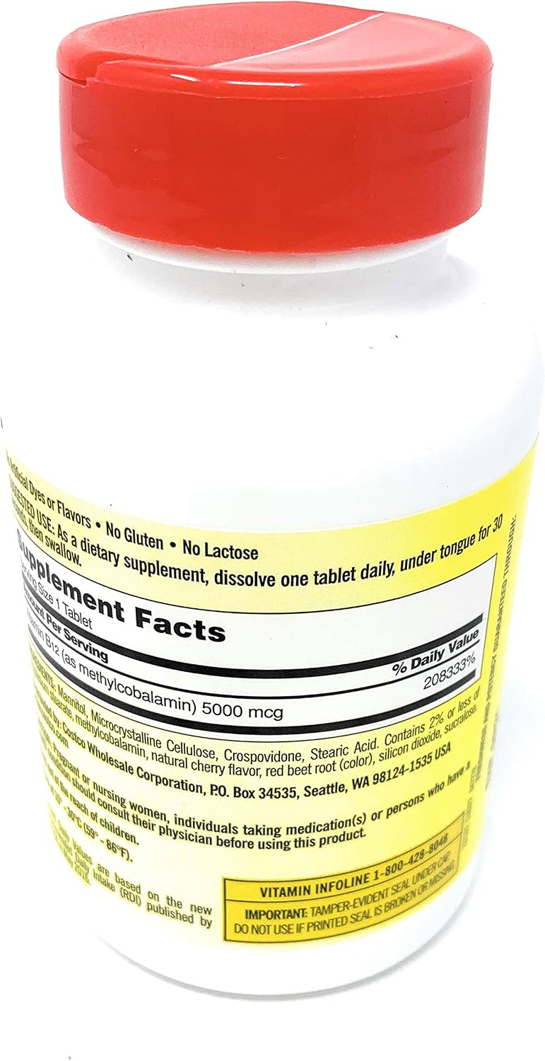 Kirkland Signature Quick Dissolve B-12 5000 mcg, 300 Tablets - görsel 2