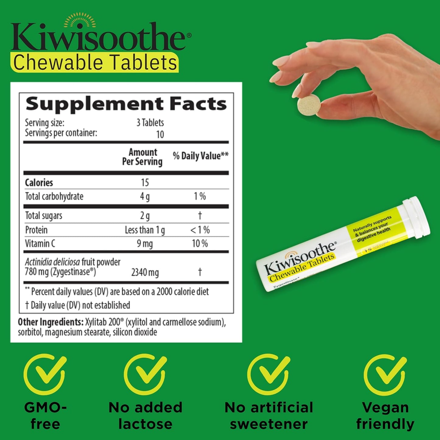 AFT Pharmaceuticals KiwiSoothe Digestive Wellness Supplement, 30 Chewable Tablets - görsel 7