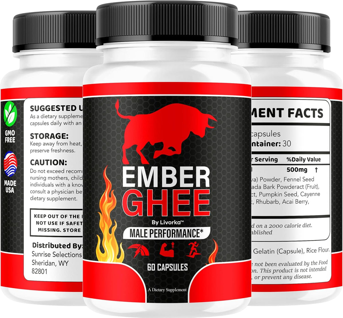 Ember Ghee Pills for Men – Premium All-Natural Multivitamin Supplement (300 Capsules) - görsel 8