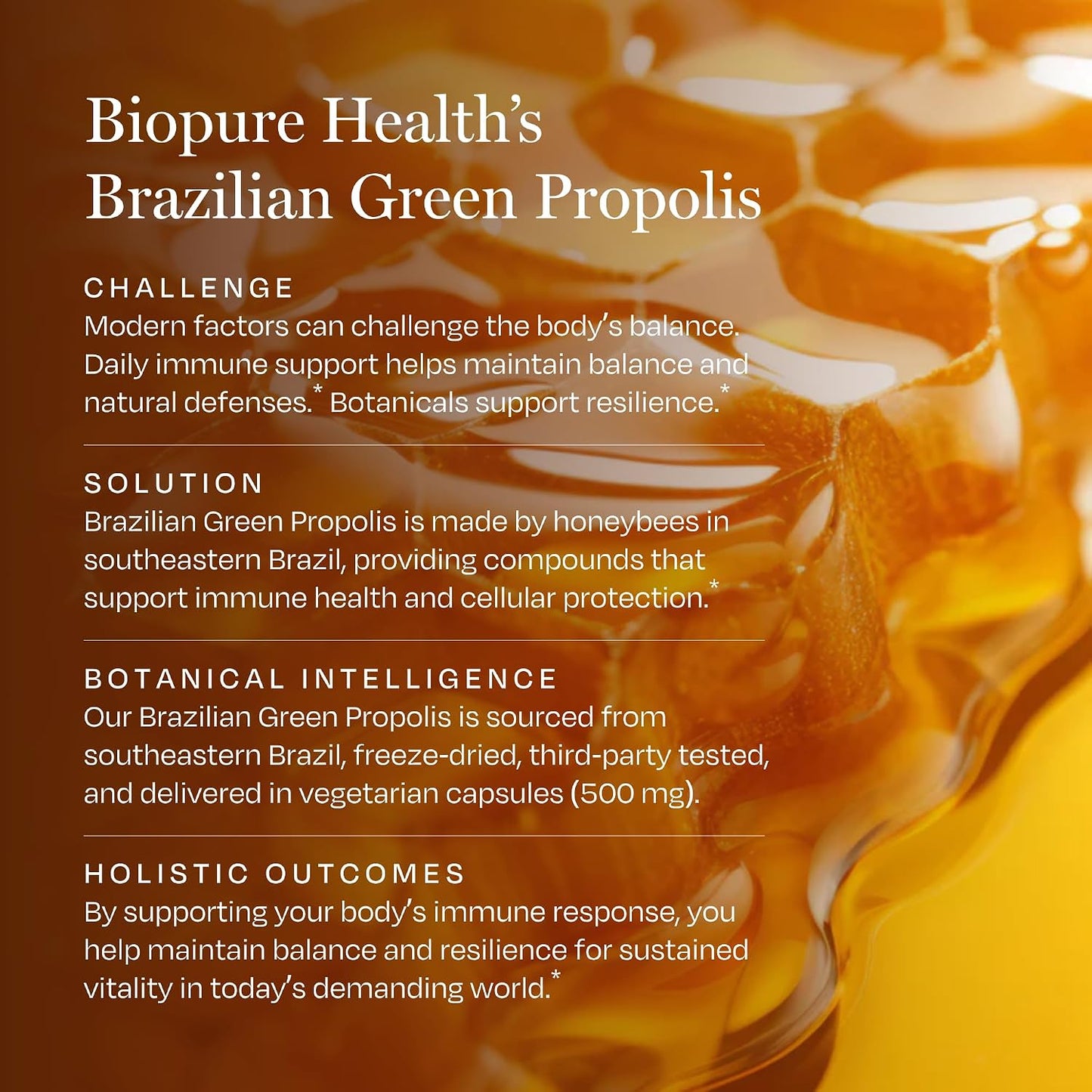 BioPure Brazilian Green Propolis Extract – Natural Freeze-Dried Extract with Artepillin-C and Phenols – 60 Capsules - görsel 4