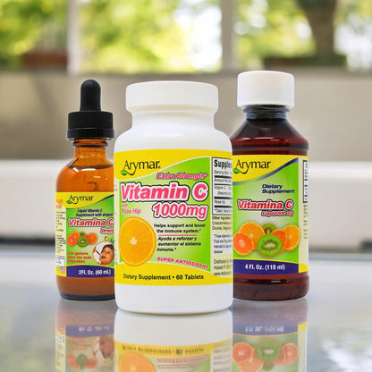 Arymar Vitamin C for Adults – Immune Support, Antioxidant, Orange Flavour (118 ml)