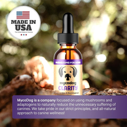 MycoDog Clarity - Cognitive Support Supplement for Dogs - Brain Health & Senior Dog Wellness with Functional Mushrooms & Adaptogens