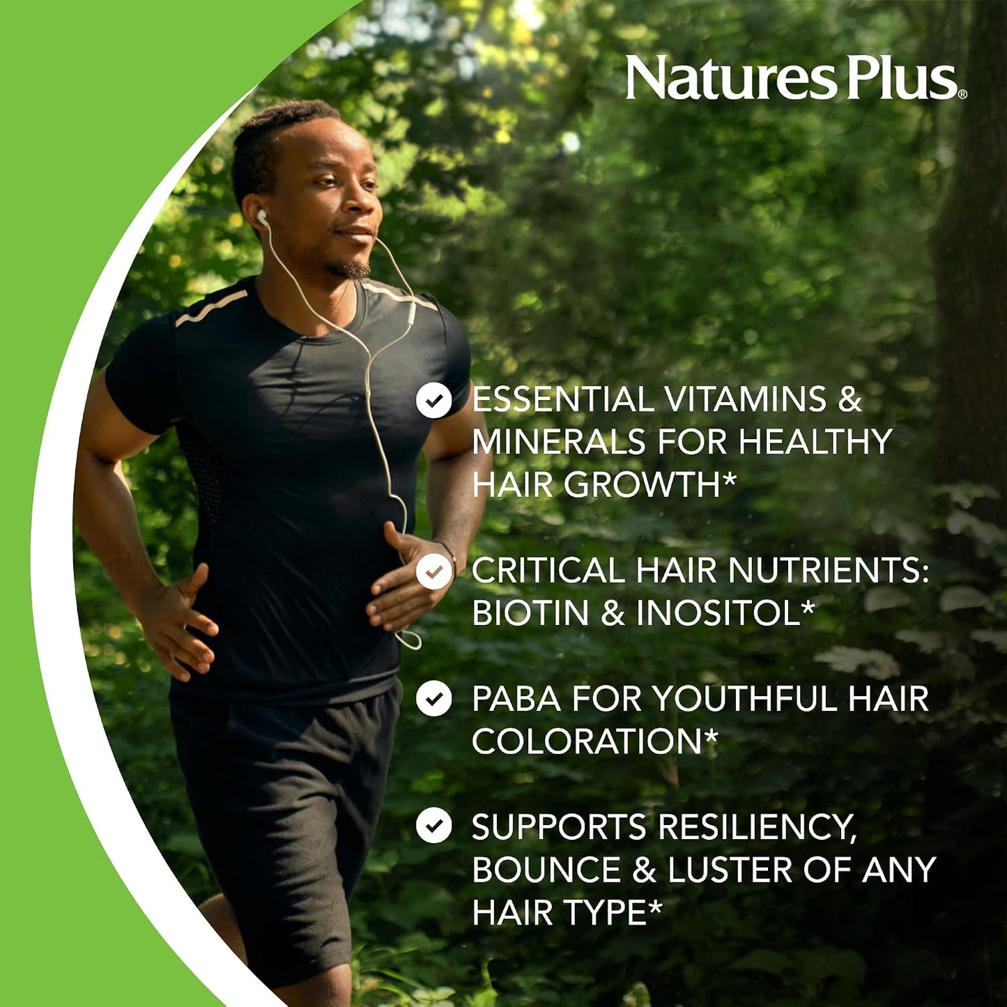 NaturesPlus Ultra Hair Plus - Sustained-Release Hair Supplement for Men & Women, 60 Tablets (Pack of 2) - görsel 3