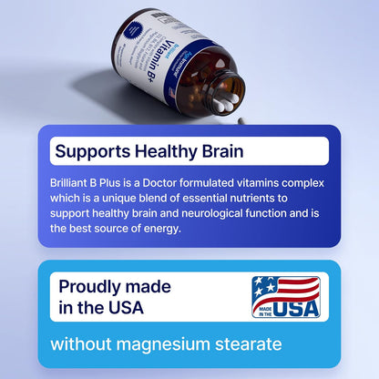 AgeImmune Vitamin B Complex with Vitamin D3, B12, B6, Magnesium Bisglycinate, and Folate as Methylfolate – 60 Capsules – No Niacin