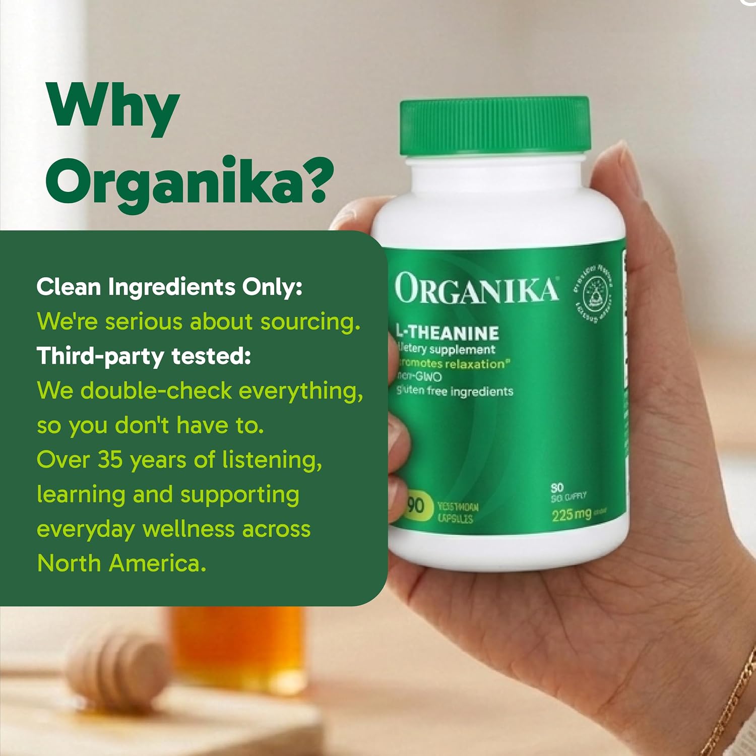 Organika L-Theanine Supplement - 225mg, 90 Capsules - görsel 9