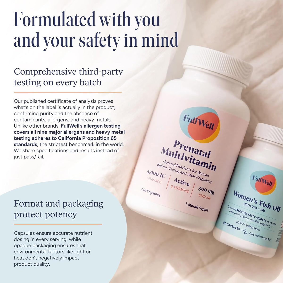 FullWell Women's Prenatal Essentials - Multivitamin & Fish Oil Supplement - görsel 7