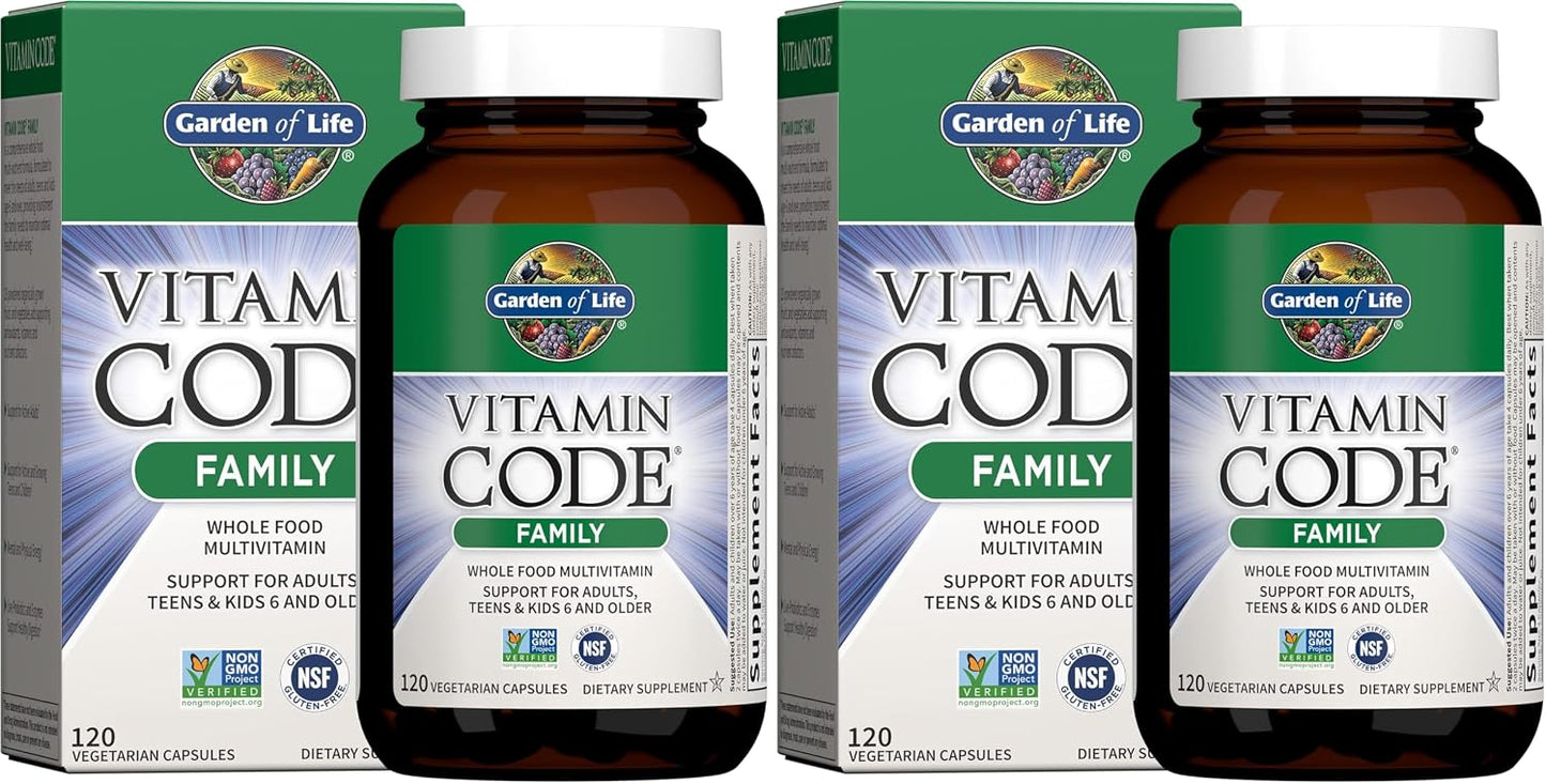 Garden of Life Vitamin Code Family Multi - 120 Vegetarian Capsules, Whole Food Vitamins with Probiotics - görsel 8
