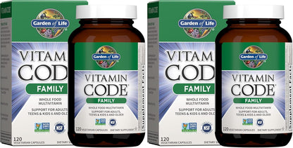 Garden of Life Vitamin Code Family Multi - 120 Vegetarian Capsules, Whole Food Vitamins with Probiotics