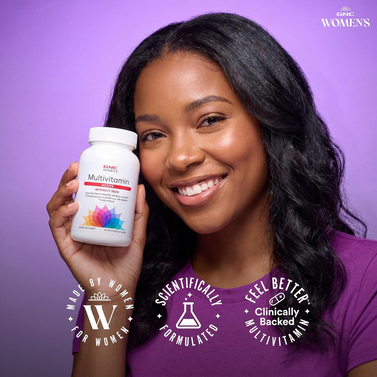 GNC Women's Multivitamin Active Without Iron, 180 Caplets - görsel 6