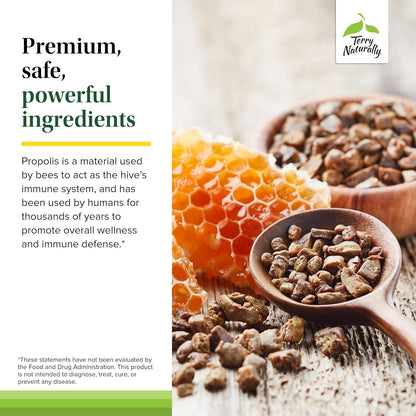 Terry Naturally Propolis Extract EP300 – Upper Respiratory & Immune Support Supplement, 60 Capsules