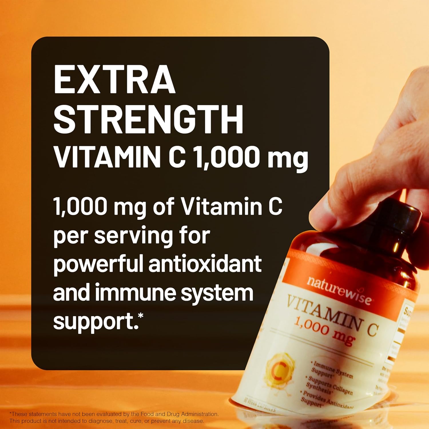 NatureWise Vitamin C 1000 mg Capsules – Extra Strength Vegan Supplement, 60 Capsules - görsel 2