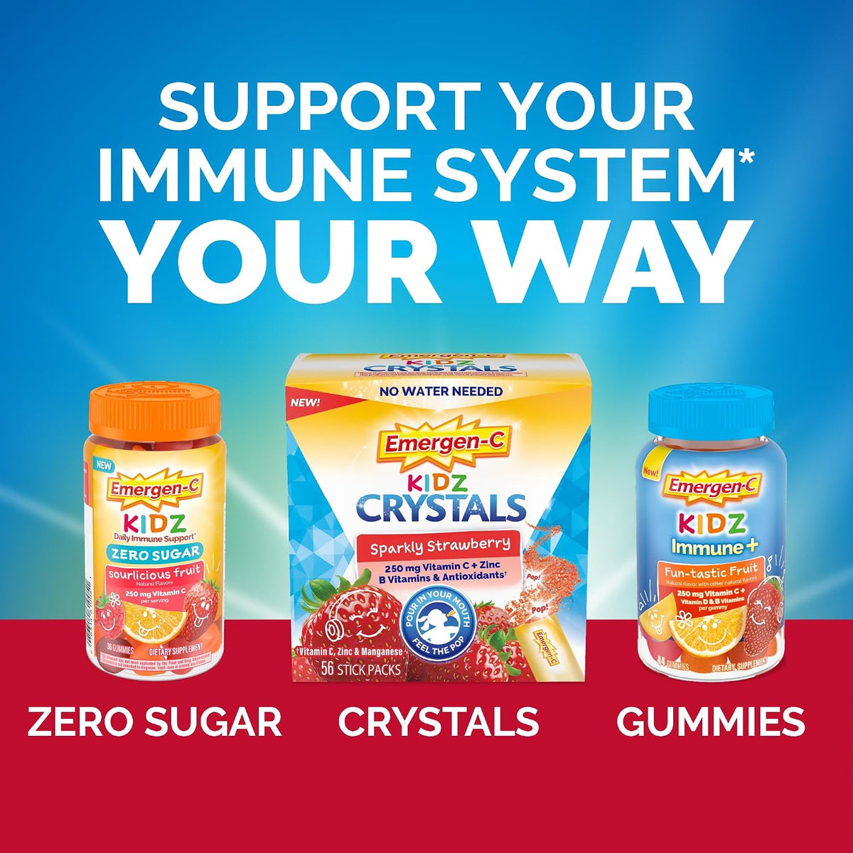 Emergen-C Kidz Immune+ Vitamin C Gummies, Fun-Tastic Fruit, 44 Count - görsel 5