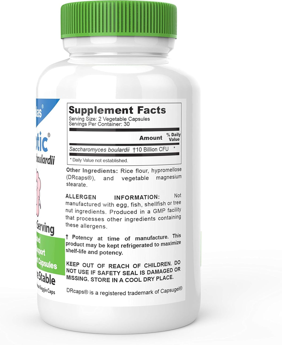 DrFormulas Saccharomyces Boulardii Probiotic 10 Billion CFUs - Immune & Digestive Support - 60 Acid-Resistant Capsules - görsel 2