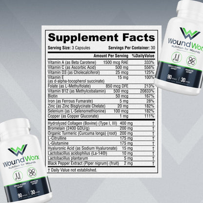 Free Life Labs WoundWorx Nutrition-Scar and Surgery Support, 90 Capsules – Image 3