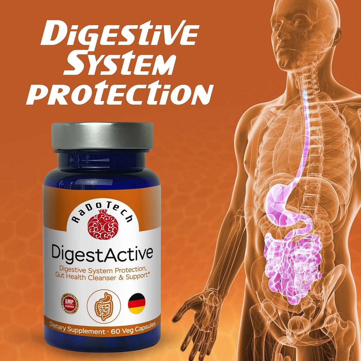RaDoTech DigestActive – Digestive System & Gut Health Support, Colon Cleanser for Women and Men - görsel 2