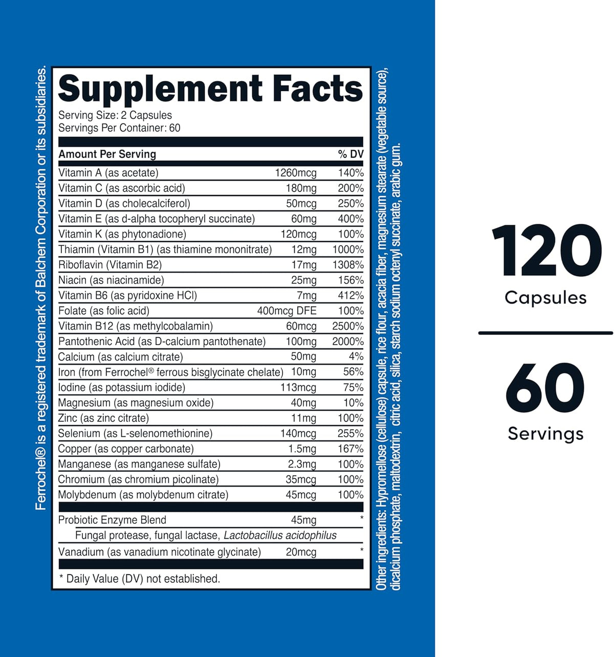 Nutricost Multivitamin with Probiotics – 120 Vegetarian Capsules (2 Bottles) - görsel 2