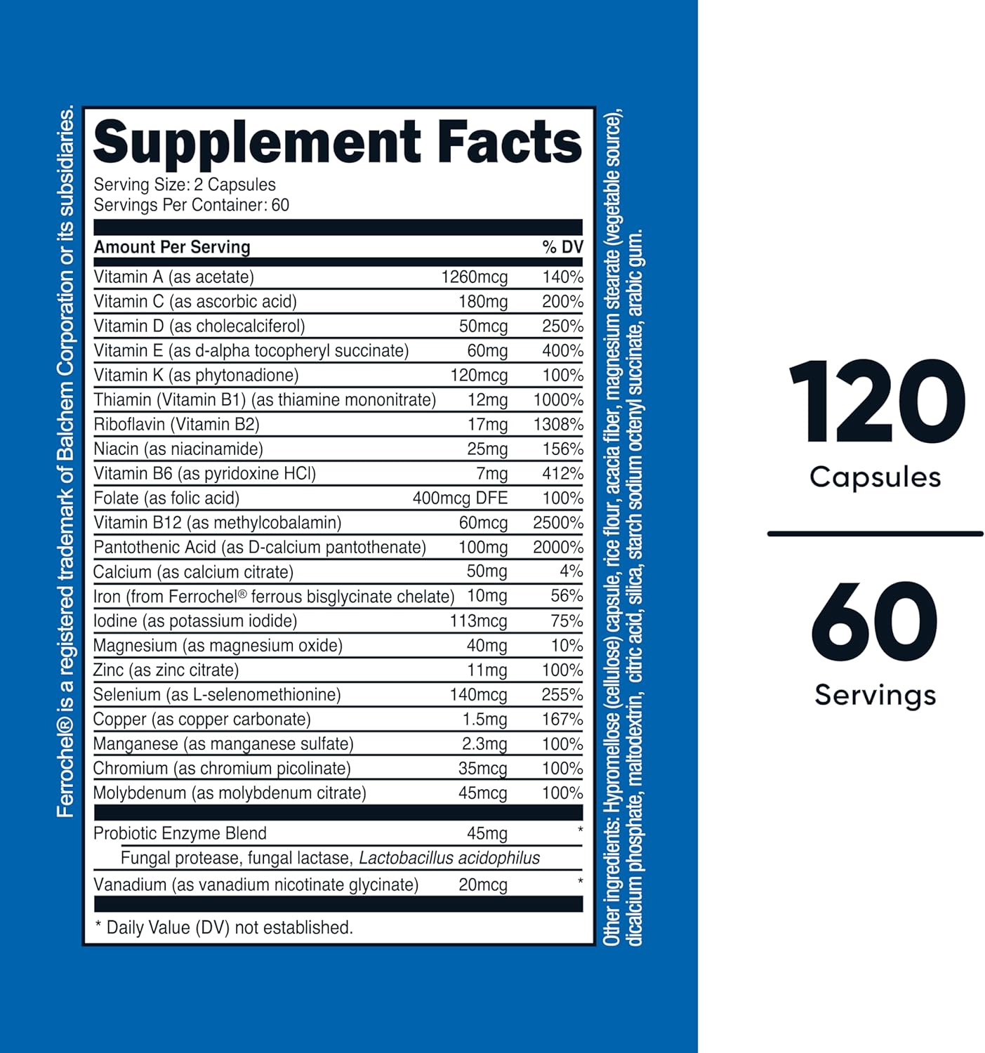 Nutricost Multivitamin with Probiotics – 120 Vegetarian Capsules (2 Bottles) - görsel 2
