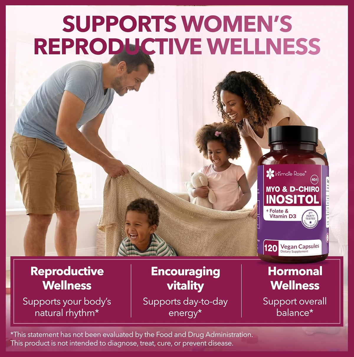 Intimate Rose Myo-Inositol & D-Chiro Inositol Supplement with Folate and Vitamin D - 40:1 Ratio Capsules - görsel 7