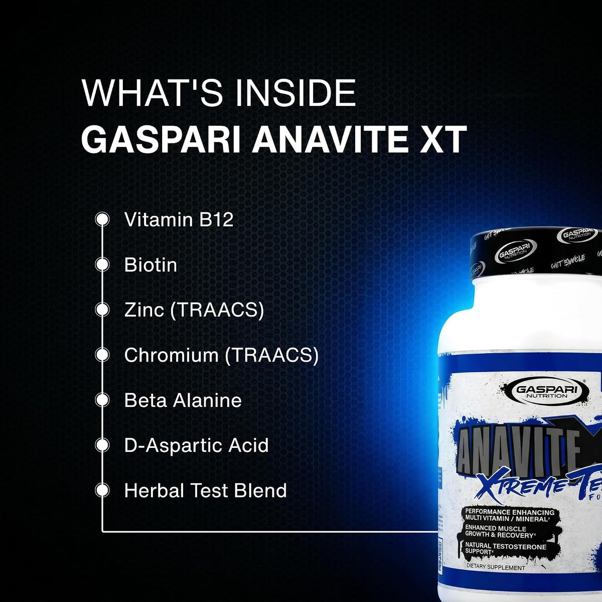 Gaspari Nutrition Anavite XT: Multivitamin and Mineral Complex for Men, Muscle Growth and Recovery Support, Testosterone Support, 90 Tablets - görsel 9