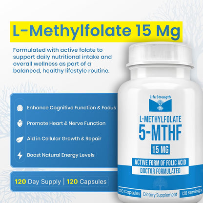 LifeStrength L-Methylfolate 15 mg, 120 Capsules