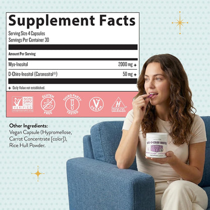 Legendairy Milk Myo-Inositol & D-Chiro Inositol 40:1 Ratio Vegan Capsules, 120 Capsules