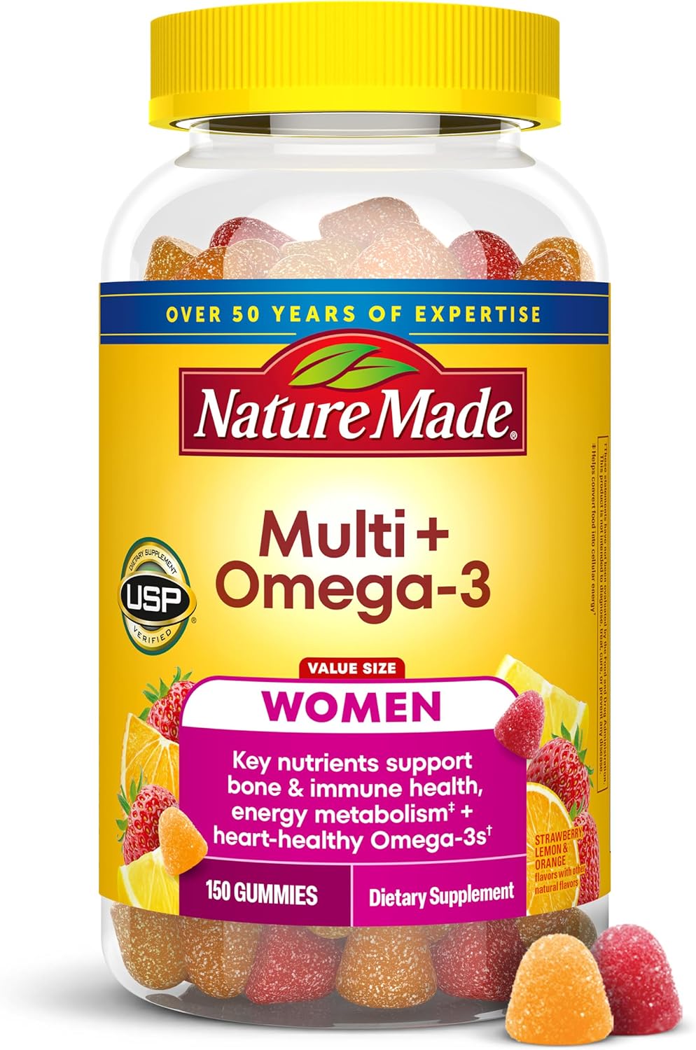 Nature Made Women's Gummy Multivitamins with Omega-3, 150 Gummies - görsel 1