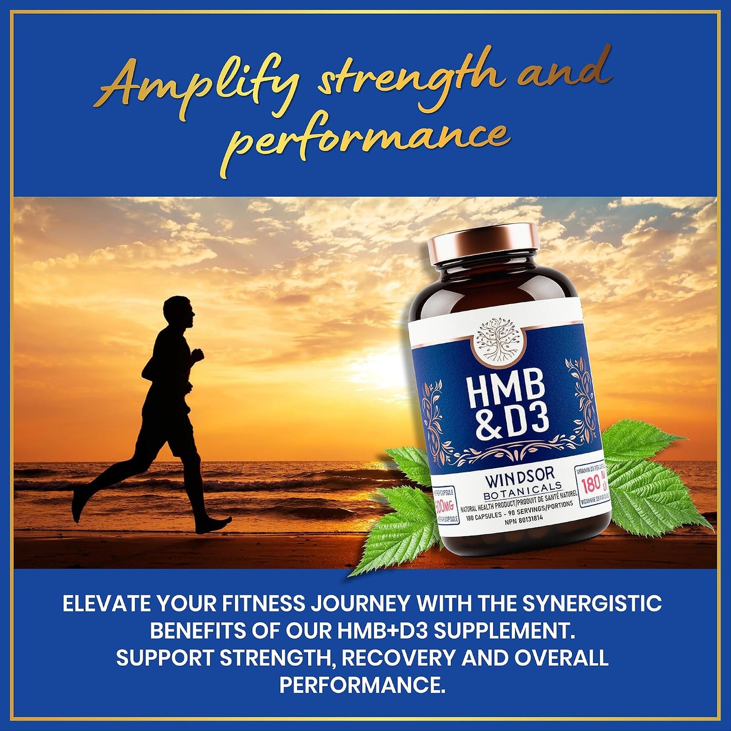 HMB and Vitamin D3 Supplement - Beta-Hydroxy Beta-Methylbutyrate 1,000 mg with Calcium and Vitamin D3 for Muscle Growth, Strength and Recovery - 180 Capsules (90 Days) - görsel 5