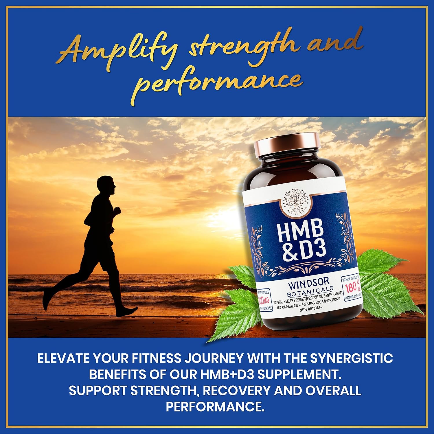 HMB and Vitamin D3 Supplement - Beta-Hydroxy Beta-Methylbutyrate 1,000 mg with Calcium and Vitamin D3 for Muscle Growth, Strength and Recovery - 180 Capsules (90 Days) - görsel 5