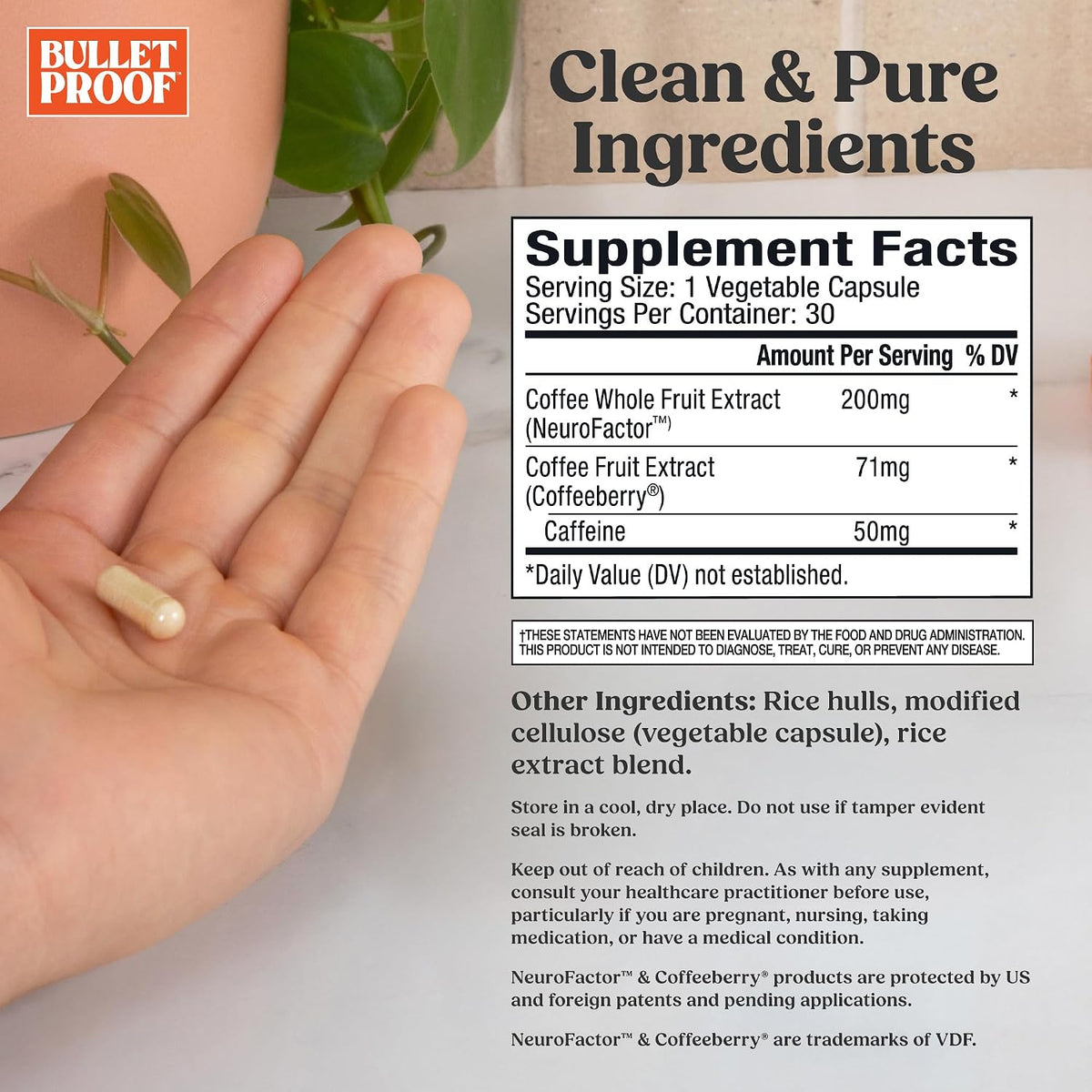 Bulletproof Energy and Focus Capsules, 30 Capsules – Natural Caffeine Supplement for Memory and Clarity - görsel 2