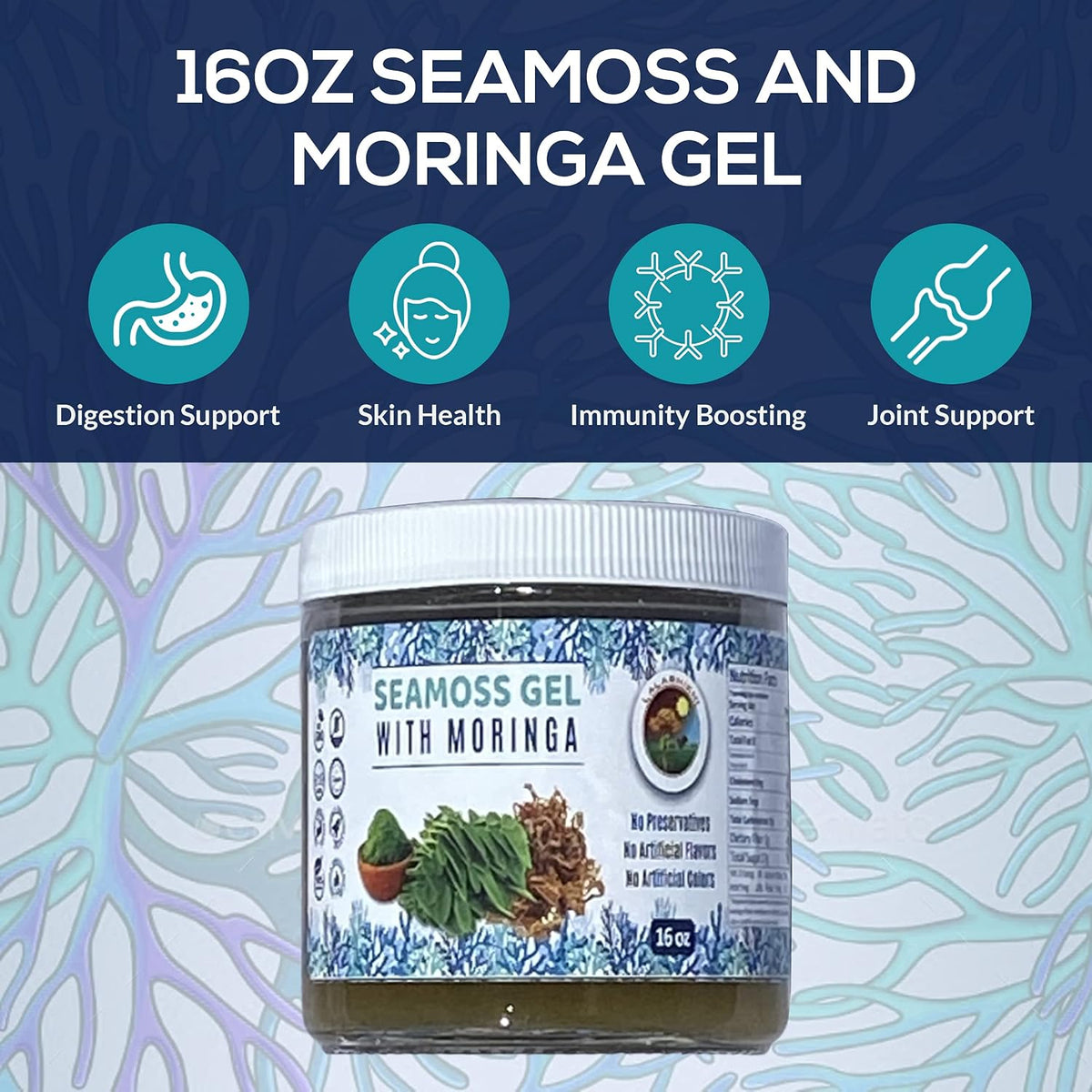 Organic Sea Moss Gel with Moringa and Cinnamon - 454 g - görsel 4