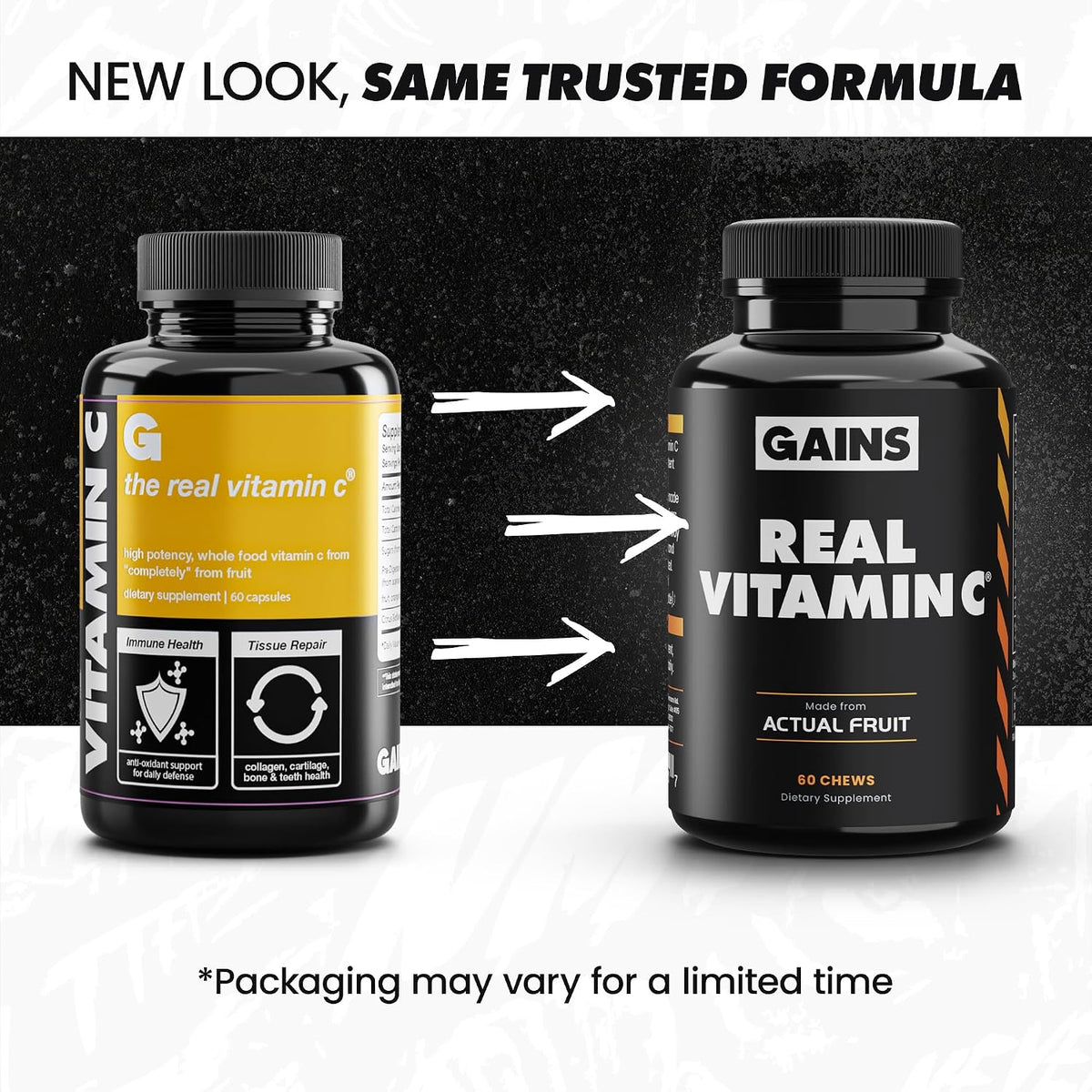 Gains in Bulk Real Vitamin C - Whole Food Chewable with Citrus Bioflavonoids, 60 Tablets - görsel 2