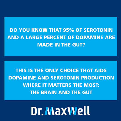 Dr. Maxwell Serotonin and Dopamine Food Supplements with Mood Probiotic, 5-in-1 Support
