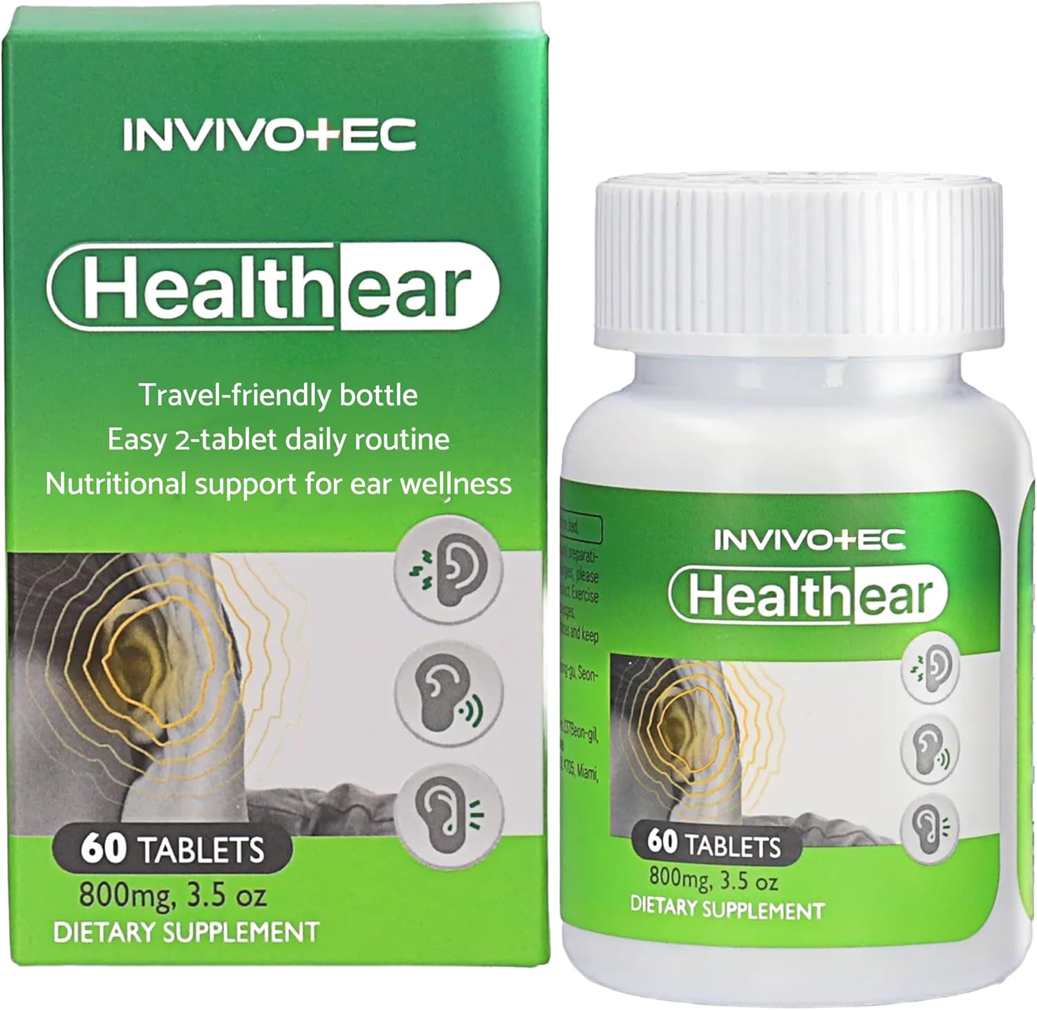 Hearing Support Supplement for Clarity & Ear Health with Magnesium, B6 & Patented Botanical Complex | 60 Tablets - görsel 1