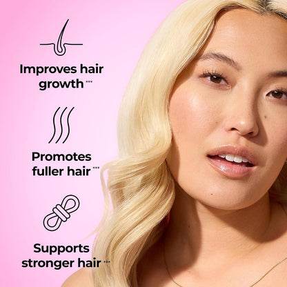 HUM Hair Strong Daily Hair Support Supplement with Biotin, Zinc, and Fo-Ti – 30 Capsules