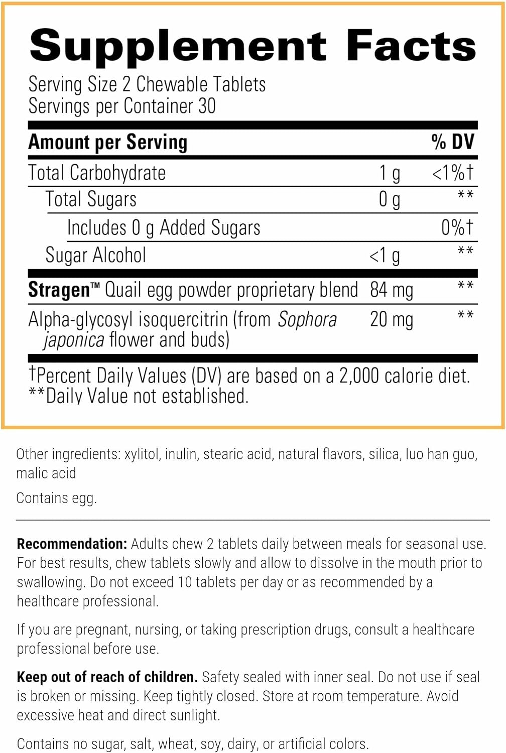 Integrative Therapeutics AllQlear - Seasonal Immune Support Supplement with Quail Egg Powder - Berry Flavoured Chewable Tablets (60 Tablets) - görsel 2