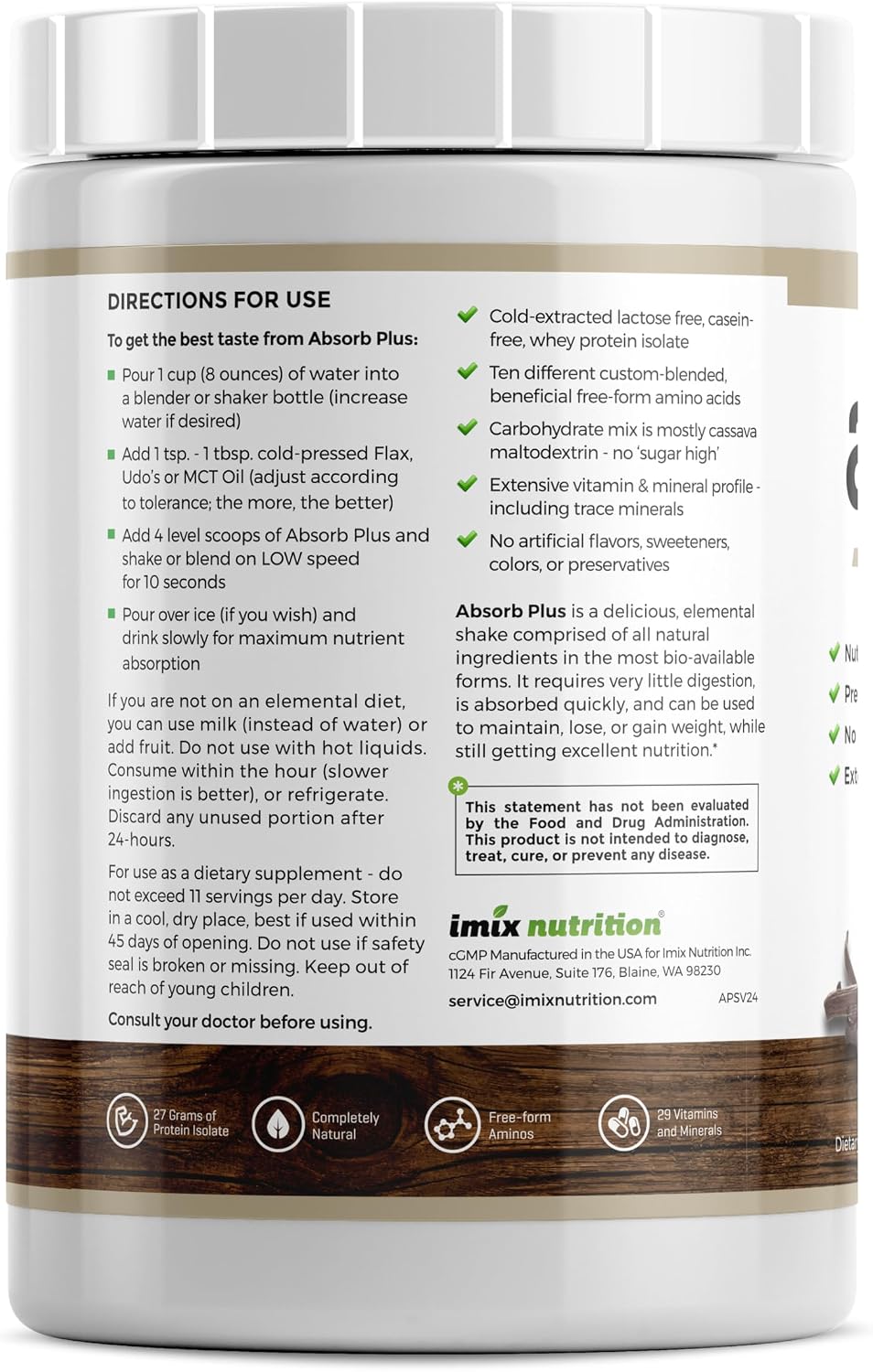 Absorb Plus Isolate Protein – Diet Supplement for Digestive Health & Nutritional Support (2.2 lbs, Simply Vanilla) - görsel 2