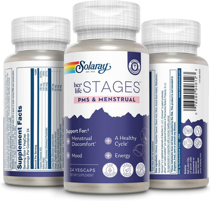 Solaray PMS & Menstrual Support – 24 VegCaps