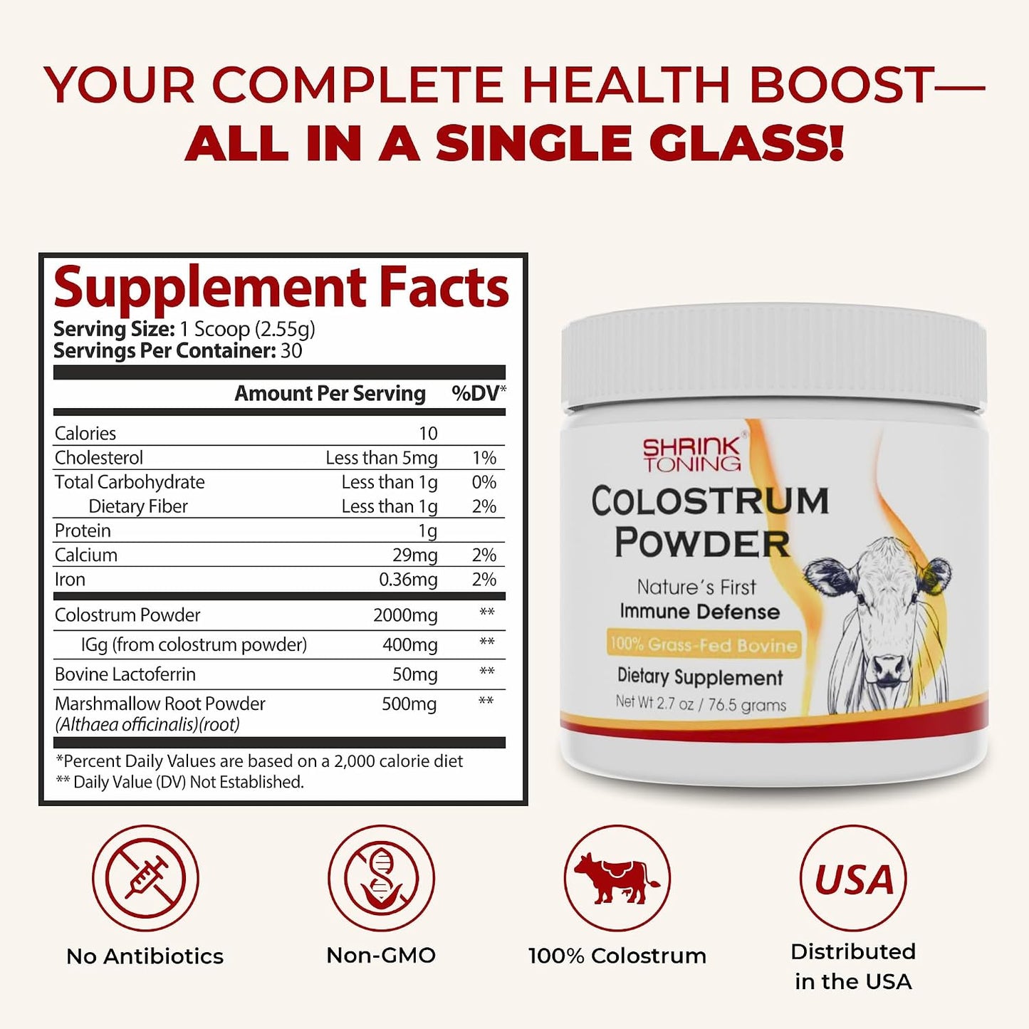 Shrink Colostrum Powder 77g – Natural Bovine Colostrum Supplement for Overall Health - görsel 5
