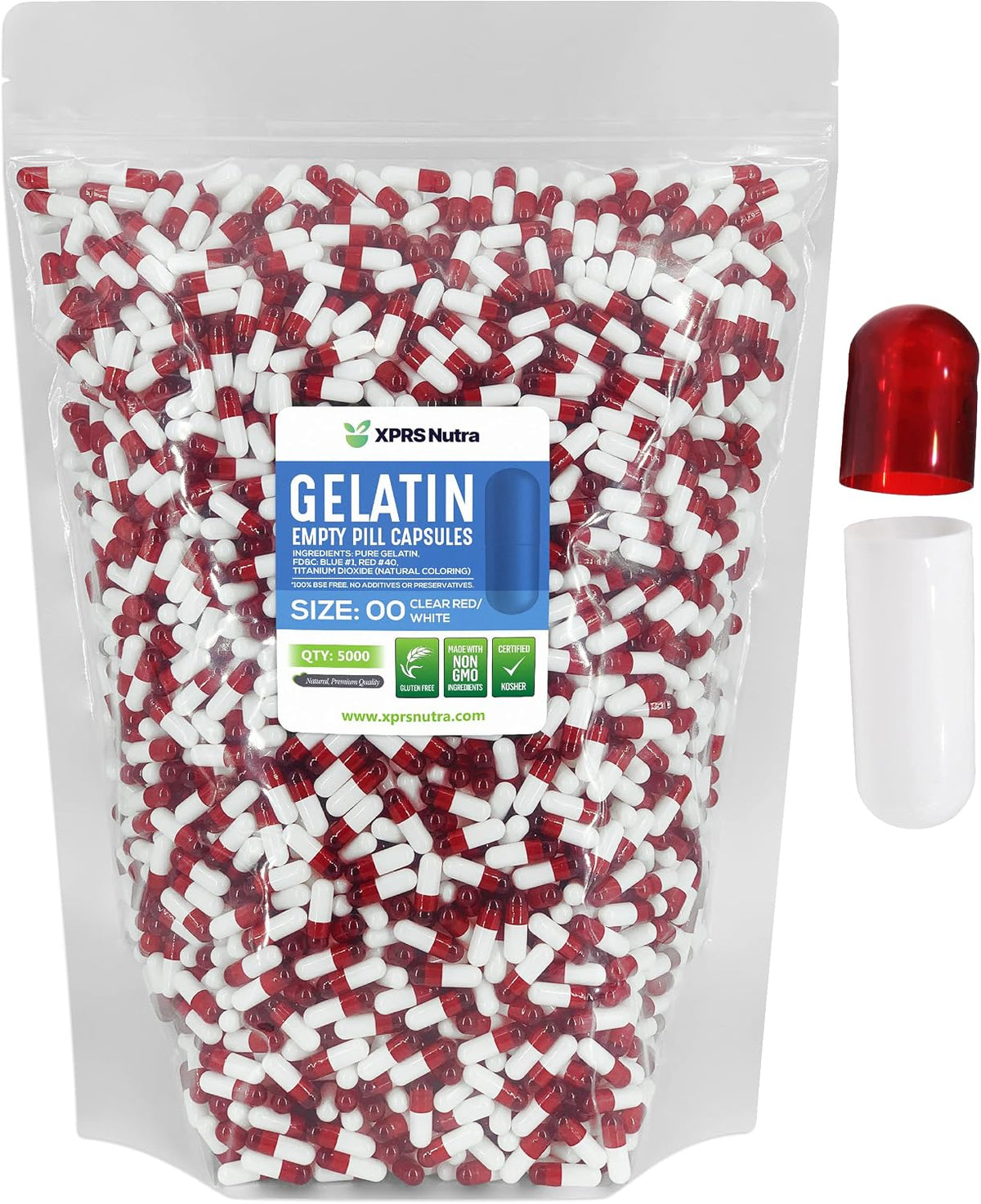 XPRS Nutra Size 00 Empty Gelatine Capsules - 100 Pack - Clear Capsules for DIY Supplement Encapsulation - görsel 9