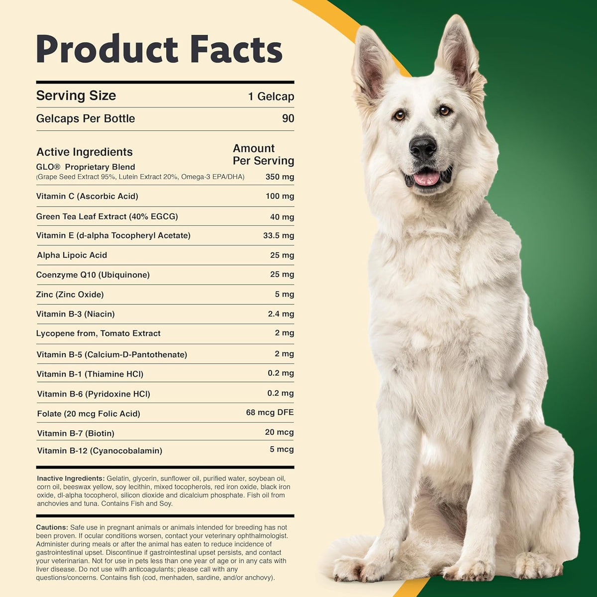 Ocu-GLO Vision Supplement for Medium to Large Dogs (5+ kg) - 90 Count - görsel 2