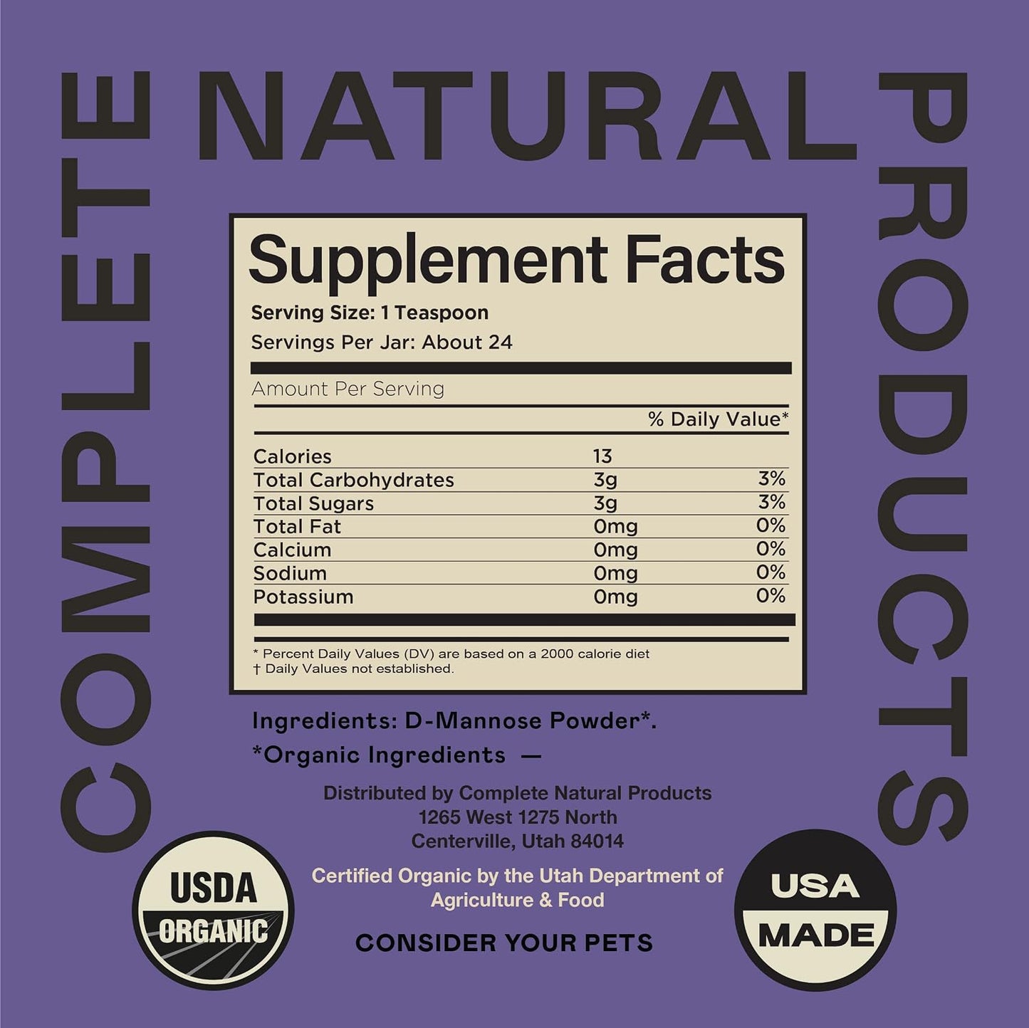 CNP Organic D'Mannose Powder for Pets 4oz - Pure D-Mannose Urinary Support for Dogs and Cats - görsel 4