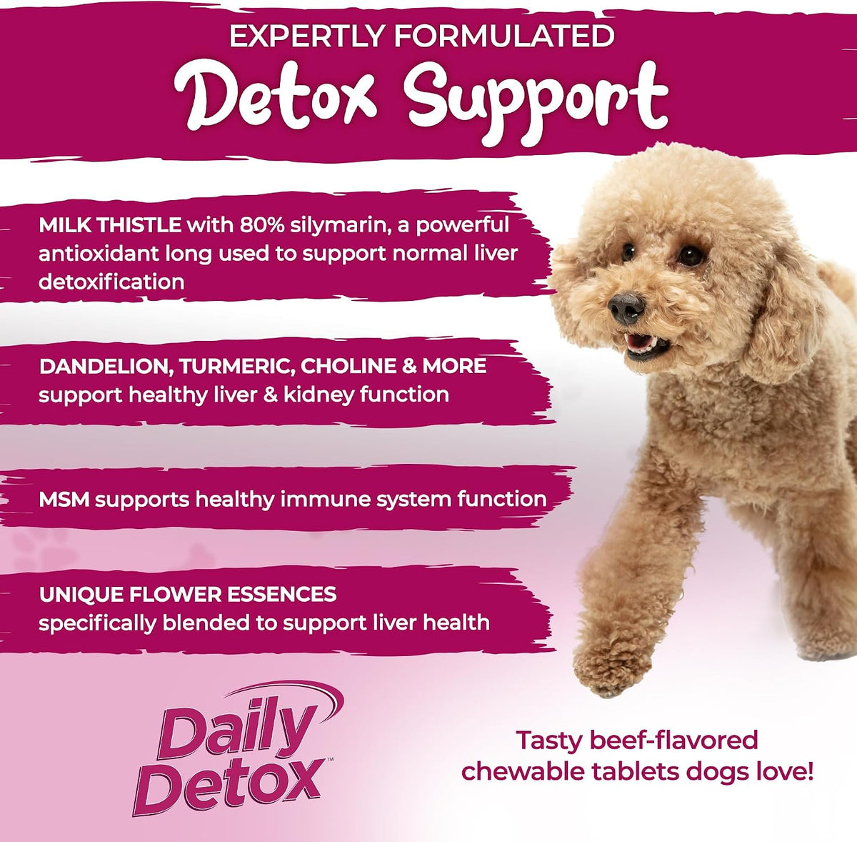 Vital Planet Daily Detox for Dogs with Milk Thistle, Turmeric, MSM - 60 Chewable Tablets - görsel 4