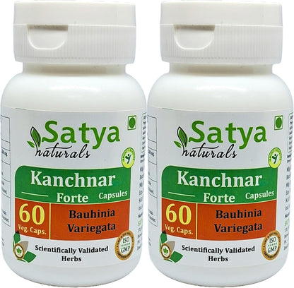 Kanchnar Forte Capsules 500 mg – 120 Veg Capsules (2 Bottles of 60)