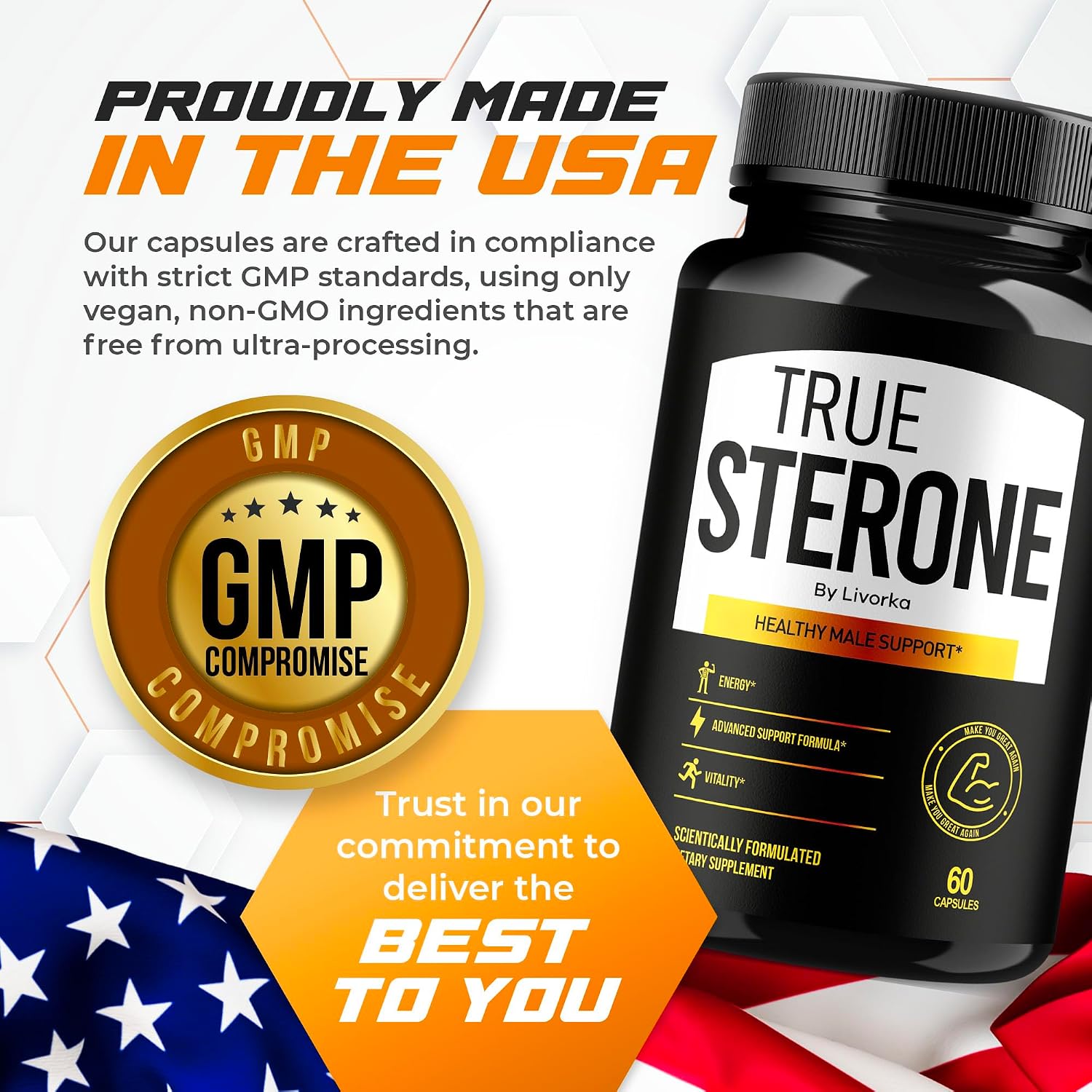 (2 Pack) True Sterone Capsules, TrueSterone, True Sterone Pill, Capsules True Sterone, True Sterone Vitamin Tablets, True Sterone Advanced Formula, True Sterone Reviews 120 Capsules for 2 Months - görsel 5