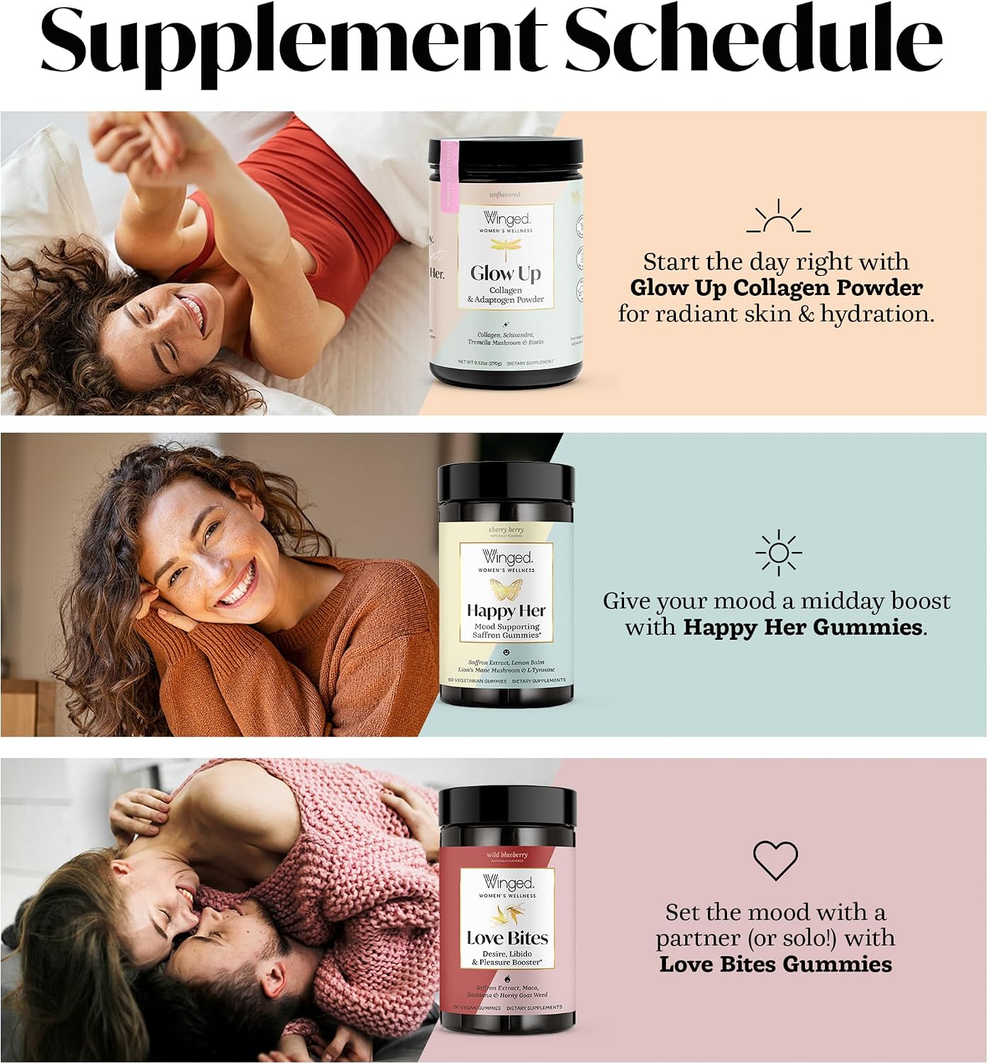 Winged Wellness Happy Her Mood Gummies – Daily Mood Enhancer for Women with Saffron, L-Tyrosine, Lemon Balm, and Lion's Mane – 60 Vegan Gummies - görsel 7